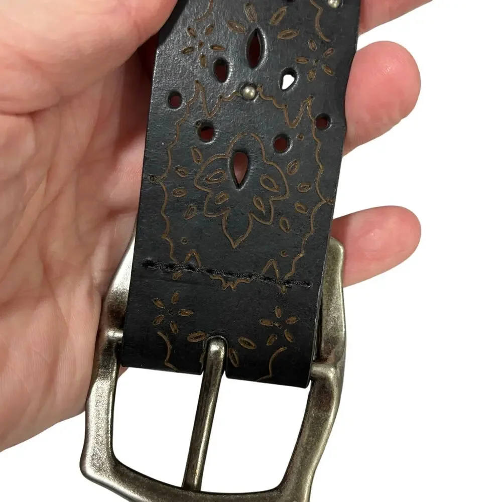Vintage black leather
